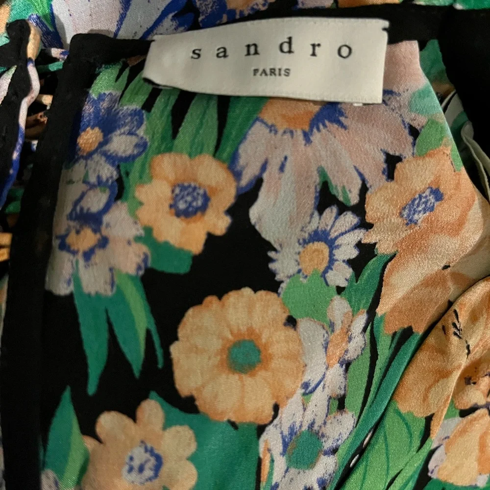 Sandro Paris Eudelin Floral‎ Print Silk Romper